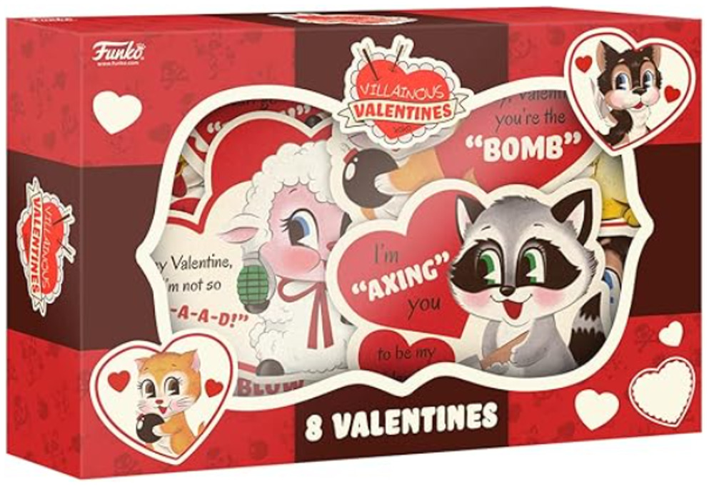 Retro Villainous Valentines Cards & Envelope Pack of 8 Funko 4 Inches